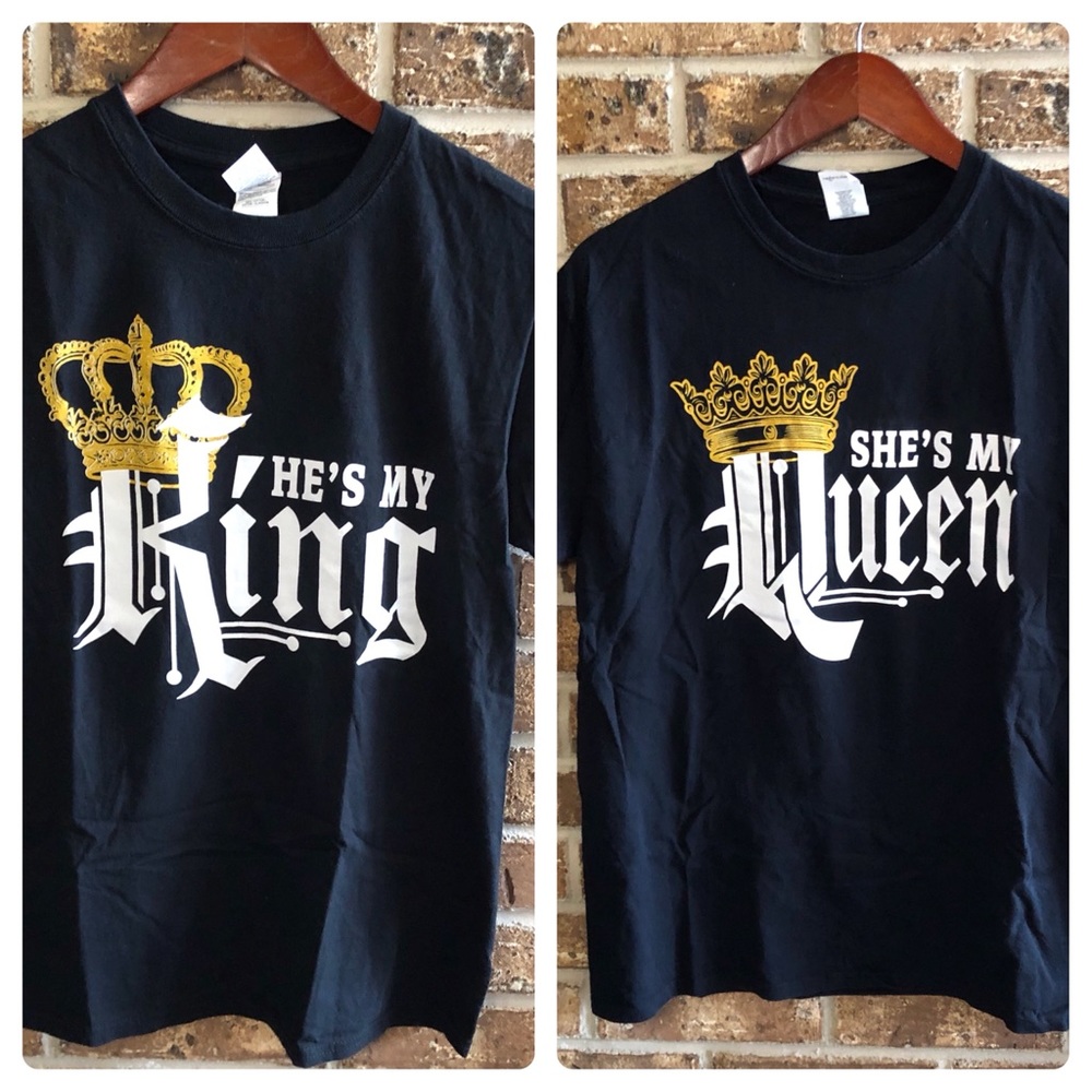 King and queen matching couples tees
